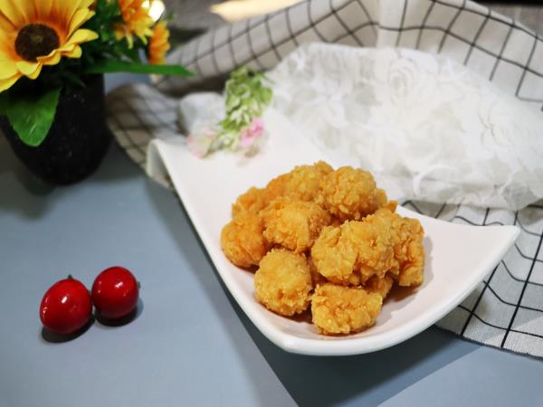 Crisp fried chicken with salt